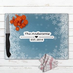 Personalized Holiday Glass Cutting Boards